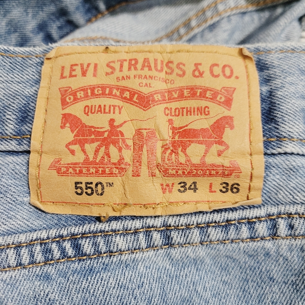 Levi’s 550 Relaxed Fit Jeans Men’s W34 L36 Light Wash 100% Cotton Denim - Picture 11 of 16